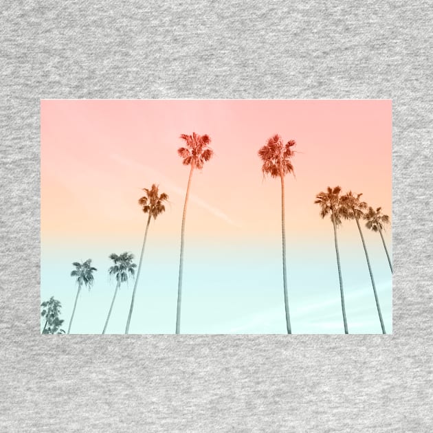 Cotton Candy Sky Palm Trees by PixDezines